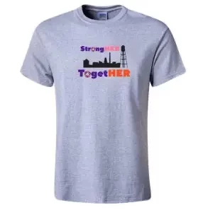 StrongHer TogetHer Shortsleeve Gray T-shirt Front